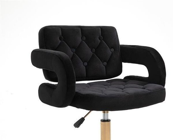 LuxuryForm DESIGN Kreslo ADRIA VELUR na striebornom tanieri - čierne