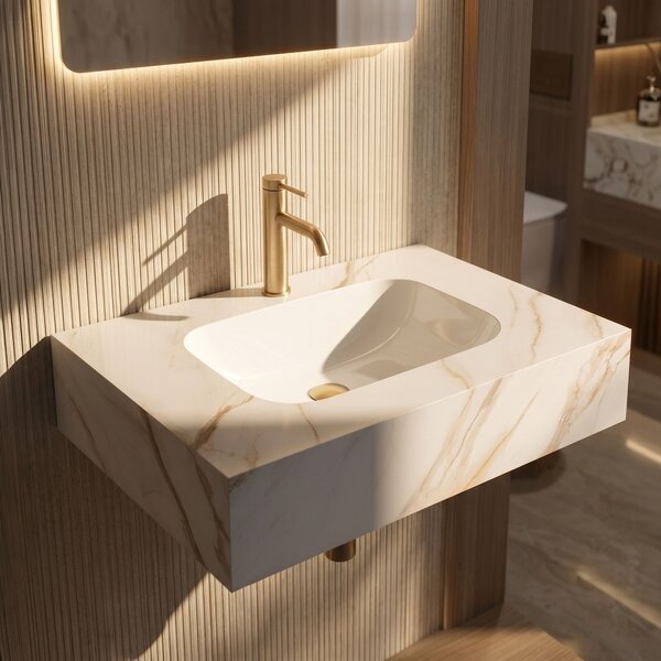 Nástenné umývadlo REA Aresa Grey Gold 70