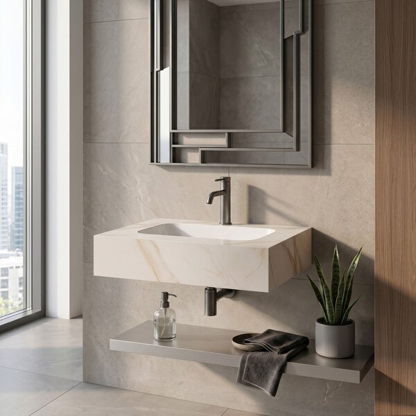 Nástenné umývadlo REA Aresa Grey Gold 70