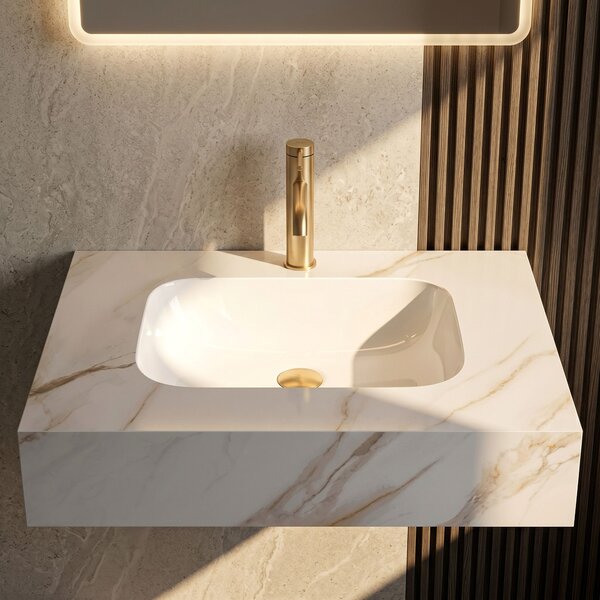 Nástenné umývadlo REA Aresa Grey Gold 70