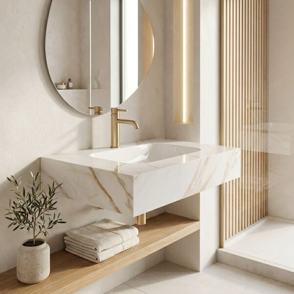 Nástenné umývadlo REA Aresa Grey Gold 70