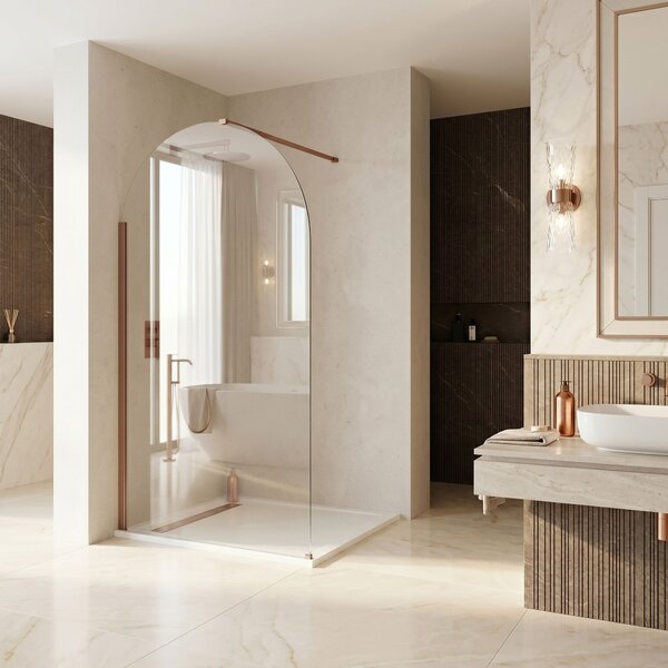 Rea Heaven, sprchová zástena Walk-in 100 cm, medená matná, REA-K6687