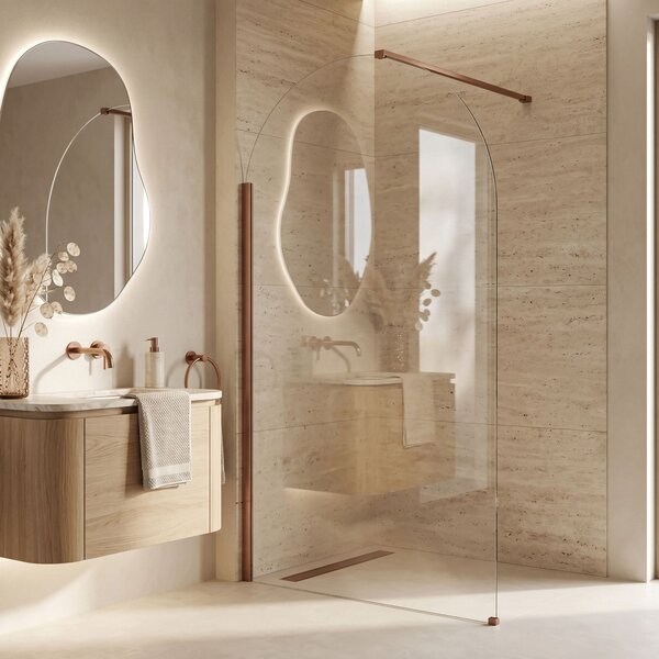 Rea Heaven, sprchová zástena Walk-in 100 cm, medená matná, REA-K6687