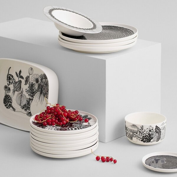 Marimekko Tanier Oiva Siirtolapuutarha 13,5cm, čierny