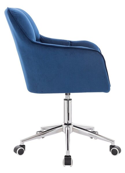 LuxuryForm DESIGN Kreslo AMALFI VELUR na striebornej podstave s kolieskami - modré