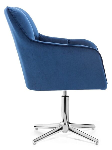 LuxuryForm DESIGN Kreslo AMALFI VELUR na striebornom kríži - modré
