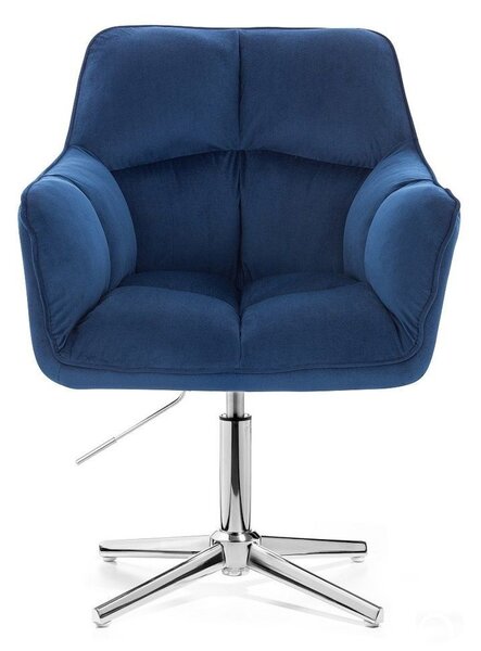 LuxuryForm DESIGN Kreslo AMALFI VELUR na striebornom kríži - modré