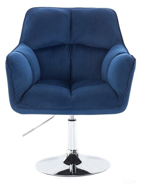 LuxuryForm DESIGN Kreslo AMALFI VELUR na striebornom tanieri - modré