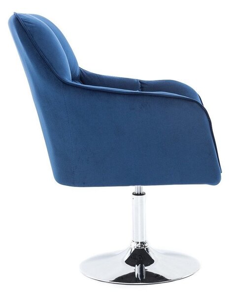 LuxuryForm DESIGN Kreslo AMALFI VELUR na striebornom tanieri - modré