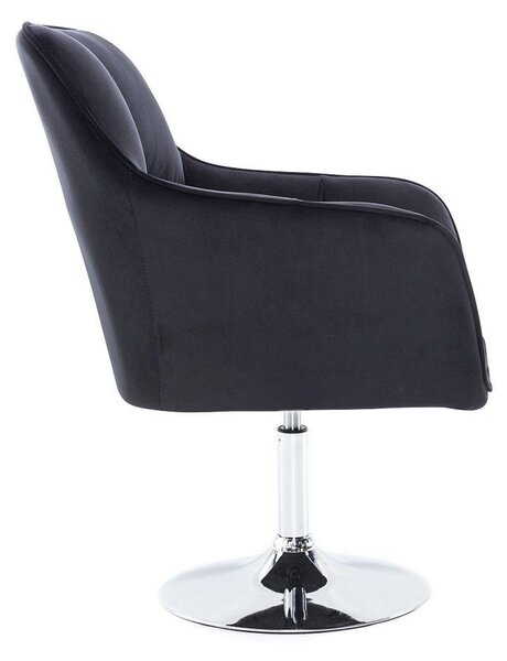 LuxuryForm DESIGN Kreslo AMALFI VELUR na striebornom tanieri - čierne