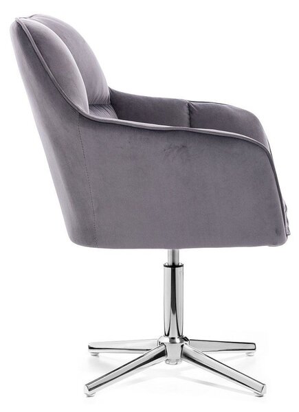 LuxuryForm DESIGN Kreslo AMALFI VELUR na striebornom kríži - tmavo šedé