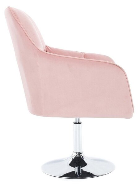 LuxuryForm DESIGN Kreslo AMALFI VELUR na striebornom tanieri - ružové