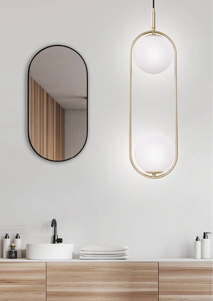 Mosadzný závesný luster Cordel pre žiarovku 2x G9 – LED lustre a svietidlá > Kolekcie svietidiel > Kolekcia svietidiel CORDEL