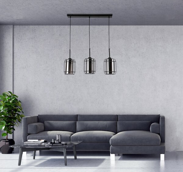 Čierny závesný luster Jonera pre žiarovku 3x E27 – LED lustre a svietidlá > Kolekcie svietidiel > Kolekcia svietidiel JONERA