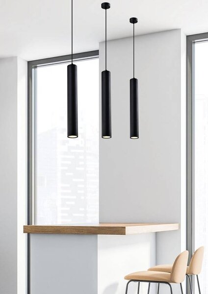 Čierny závesný luster Tubo 40cm pre žiarovku GU10 98-68125 – LED lustre a svietidlá > Kolekcie svietidiel > Kolekcia svietidiel TUBO