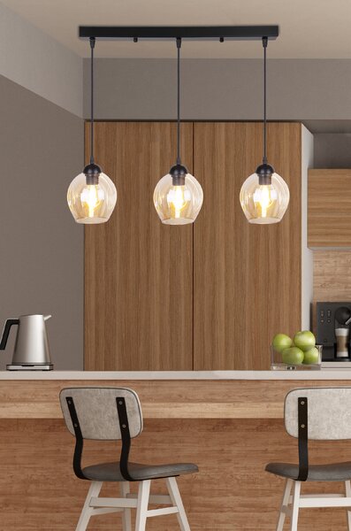 Čierno-hnedý závesný luster Aspa pre žiarovku 3x E27 – LED lustre a svietidlá > Kolekcie svietidiel > Kolekcia svietidiel ASPA