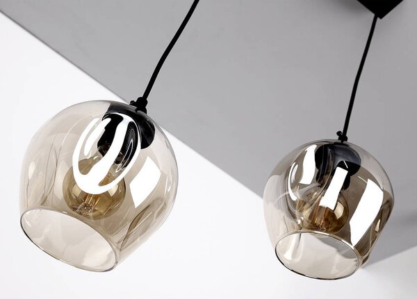 Čierno-hnedý závesný luster Aspa pre žiarovku 2x E27 – LED lustre a svietidlá > Kolekcie svietidiel > Kolekcia svietidiel ASPA