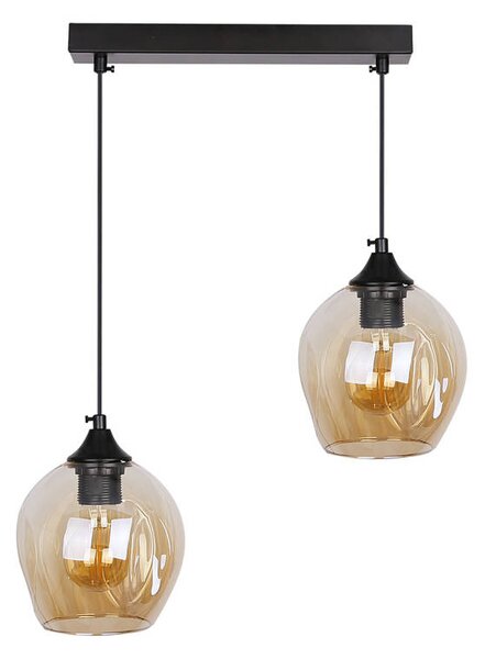 Čierno-hnedý závesný luster Aspa pre žiarovku 2x E27 – LED lustre a svietidlá > Kolekcie svietidiel > Kolekcia svietidiel ASPA