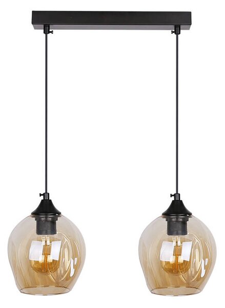 Čierno-hnedý závesný luster Aspa pre žiarovku 2x E27 – LED lustre a svietidlá > Kolekcie svietidiel > Kolekcia svietidiel ASPA