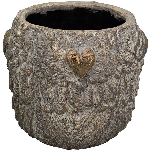 Bronzovo - hnedý antik obal na kvetináč Topf - 22*22*19 cm - Exner