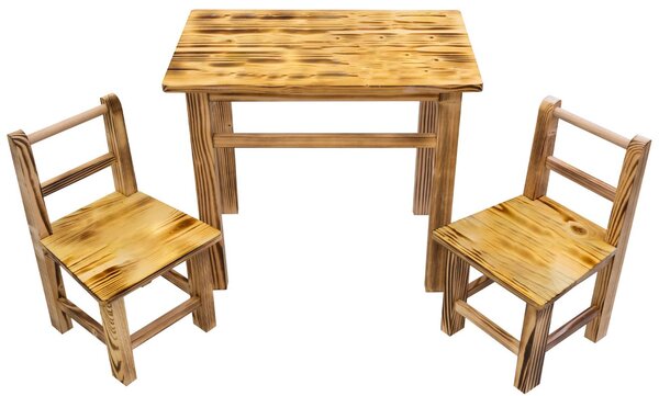 Bestent Detský drevený stolík + 2 stoličky