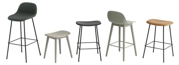 Muuto Barová stolička Fiber Stool 65cm Tube Base, black