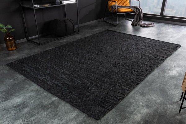Nemecko - Ručne tkaný koberec PURE 230x160 cm tmavošedý, pravá koža