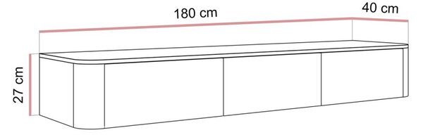 ZÁVESNÝ TV STOLÍK LEVANTE KAŠMÍR 180 cm