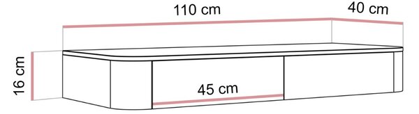 ZÁVESNÁ KONZOLA LEVANTE KAŠMÍR 110 cm