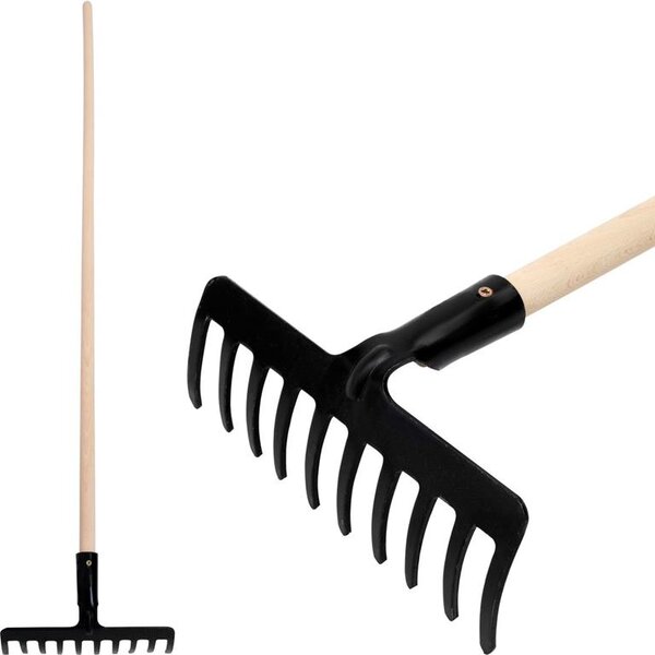 Hrable Strend Pro Premium R-606, 10 zubé, kované, s násadou