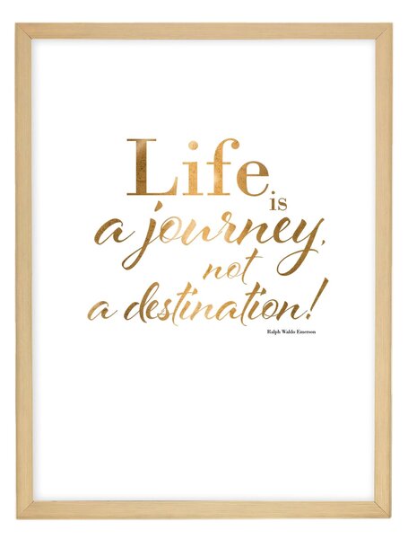 Obraz Life is a journey 30x40cm gold