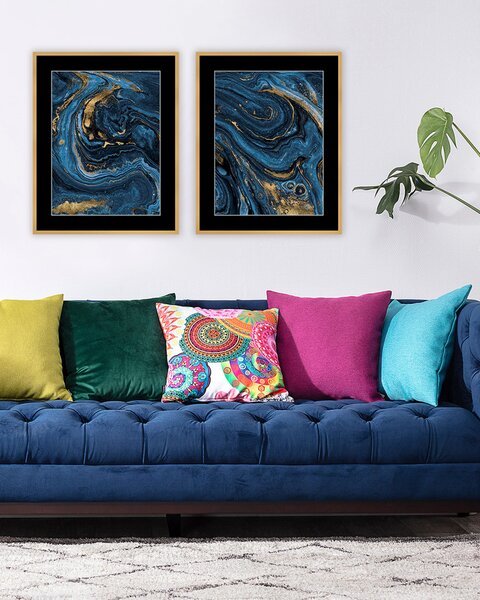 Obraz Abstract Blue&Gold II 40 x 50cm