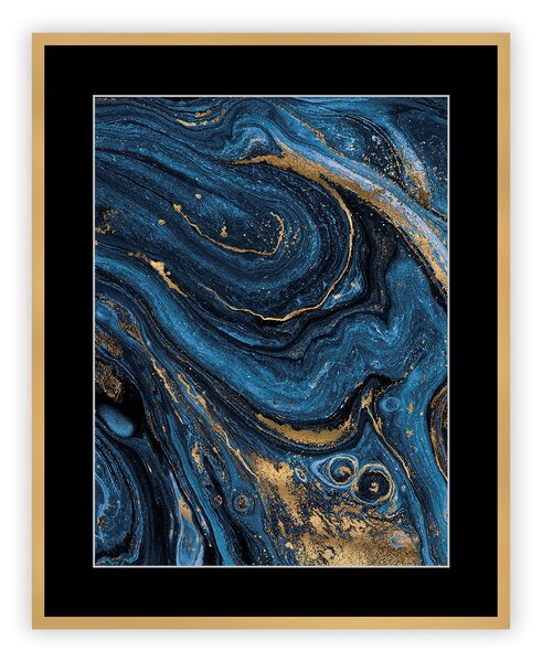 Obraz Abstract Blue&Gold II 40 x 50cm