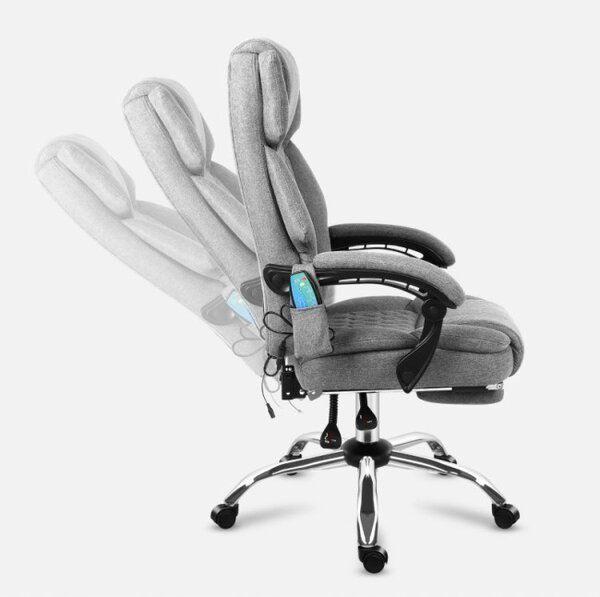 Masážne kancelárske kreslo Boss 6.0 sivé