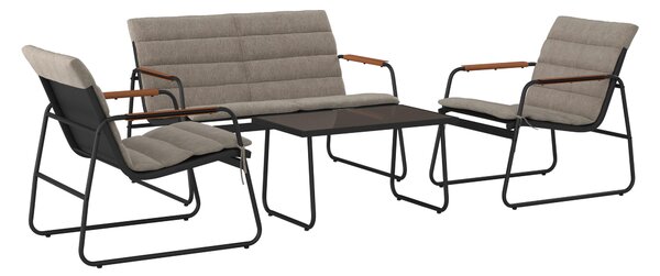 SÚPRAVA ZÁHRADNÉHO NÁBYTKU 4-dielne, kov, plast, sklo, textil Ambia Garden - Online Only záhrada, Online Only