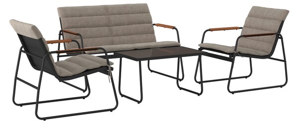 SÚPRAVA ZÁHRADNÉHO NÁBYTKU 4-dielne, kov, plast, sklo, textil Ambia Garden - Online Only záhrada, Online Only