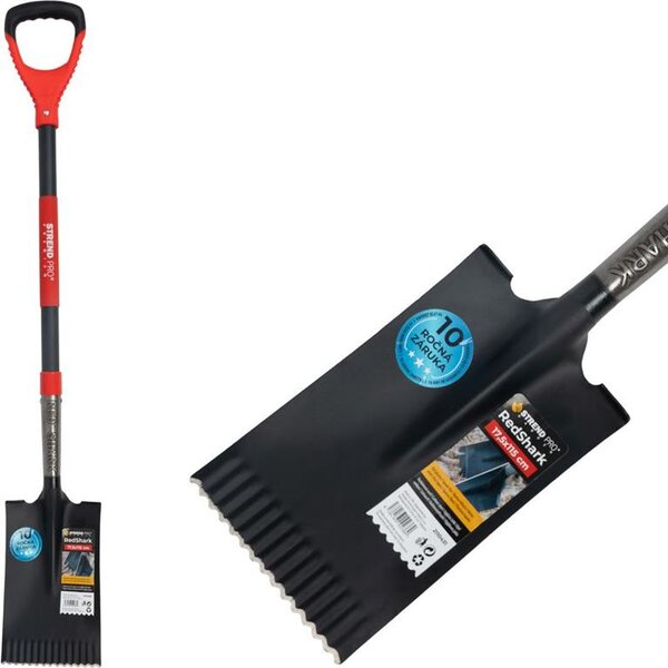 Rýľ Strend Pro Premium RedShark, rovný, so sklolaminátovou násadou D 1150 mm