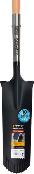 Rýľ Strend Pro Premium RedShark, úzky, drenážny, s drevenou násadou D 1280 mm