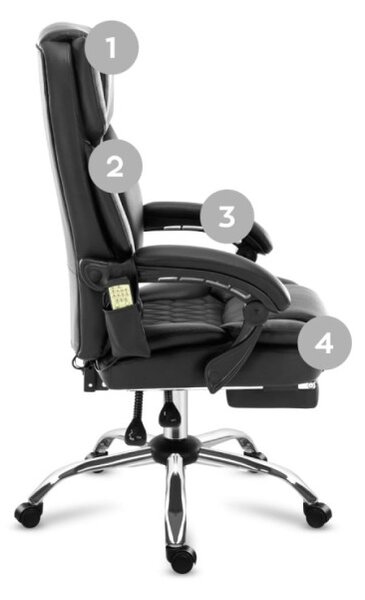 Masážne kancelárske kreslo Boss 6.0 čierne