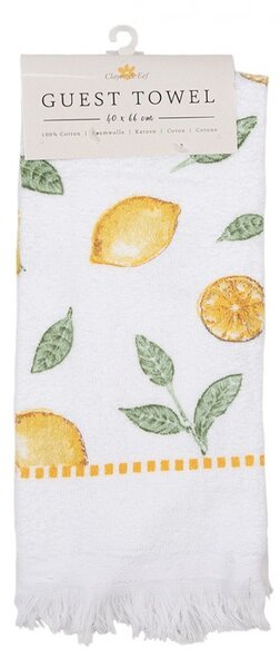 Guest Towel 40x66 Cm White Cotton Lemons - Collections - Clayre & Eef