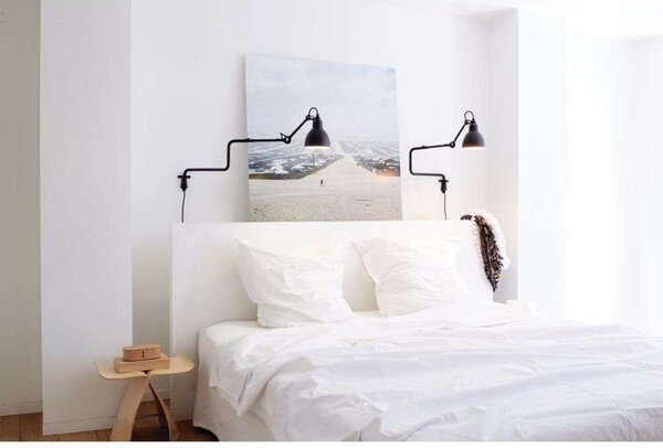 Nástenné Svietidlo Lampe Gras, Čierna, Obývacia izba, Kov