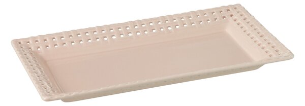 Ružový keramický servírovací podnos Hella Pastel Pink - 32*17*3 cm - J-Line by Jolipa