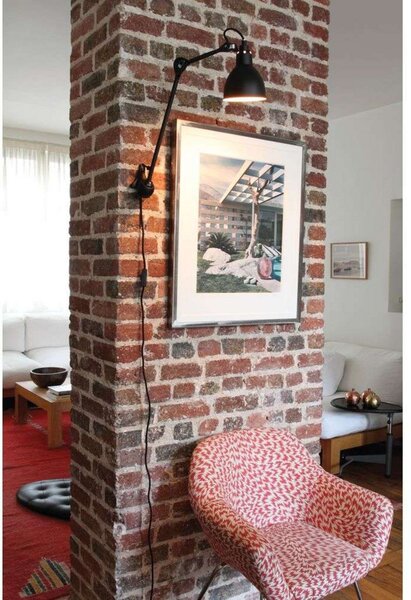 Nástenné Svietidlo Lampe Gras, Čierna, Obývacia izba, Kov