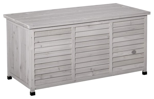 OUTSUNNY Záhradná truhlica na náradie z jedľového dreva 127 x 60 x 56 cm sivý