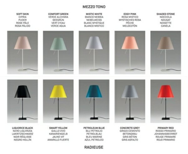 Stojacie Lampa Luceplan, Čierna, Obývacia izba, Hliník