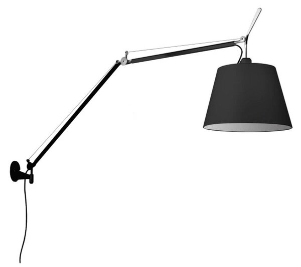 Nástenné Svietidlo Artemide, Čierna, Obývacia izba, Hliník