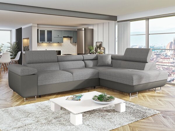 Mirjan24 Rohová rozkladacia pohovka Torezio, Dostupné poťahy: Soft 029 (sivá) ekokoža + Lux 05, Strana: pravá 5903211157486