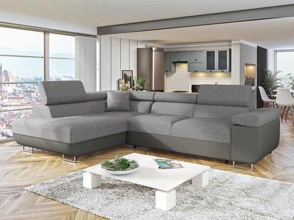 Mirjan24 Rohová rozkladacia pohovka Torezio, Dostupné poťahy: Soft 029 (sivá) ekokoža + Lux 05, Strana: ľavá 5903211157493