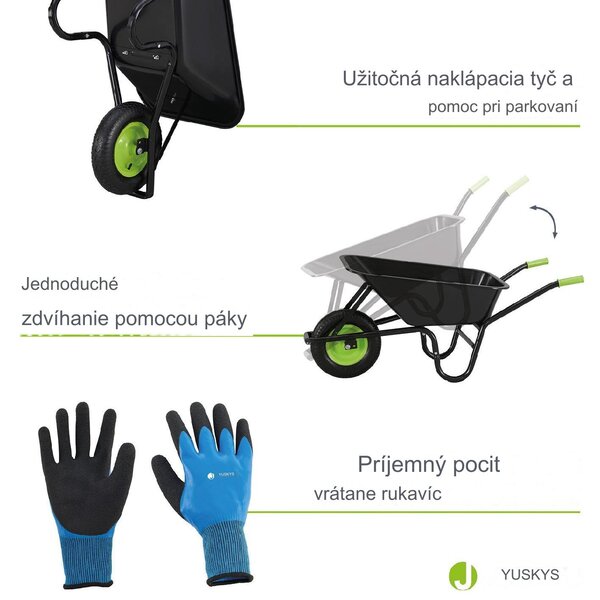 Záhradný fúrik 100 l - čierny