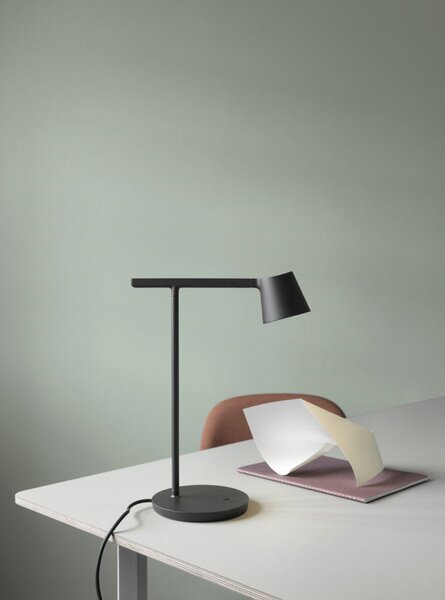 Stolové Lampa Muuto, stmievateľné, Čierna, Obývacia izba, Hliník